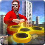 Fidget Spinner Frisbee Hero vs Crime City Gangster icon