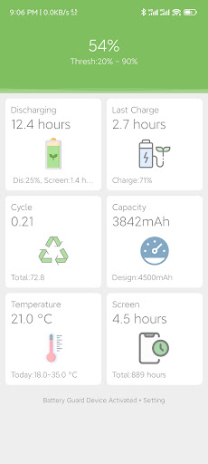 Android application Battery Guard screenshort