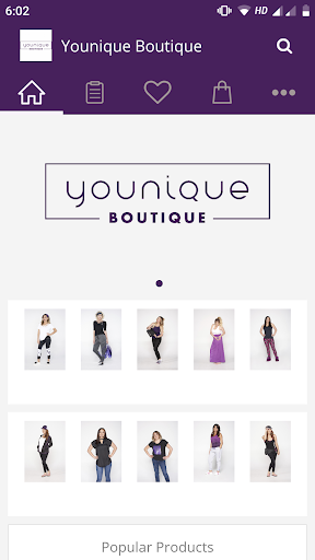Android application YOUNIQUE Boutique screenshort