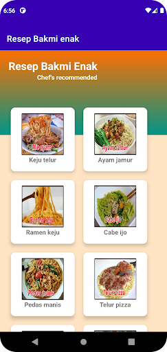 Android application Resep Bakmi enak screenshort