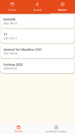 Android application SplitTime Results screenshort