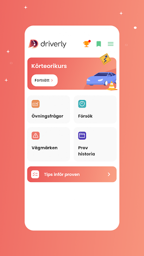 Android application Körkort B - Prova på screenshort