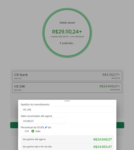 Relógio Financeiro Screen 3