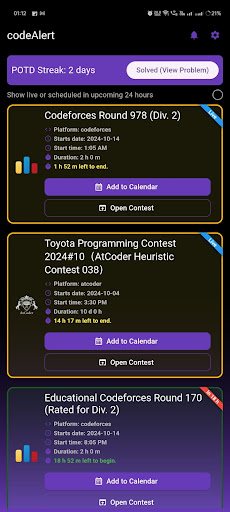 CODEALERTcoding contest alert
