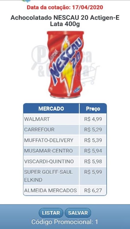 Pesquisa & Compra Screen 2