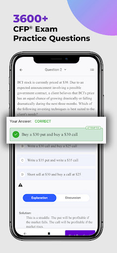 Screenshot of CFP Exam Prep App by Achieve