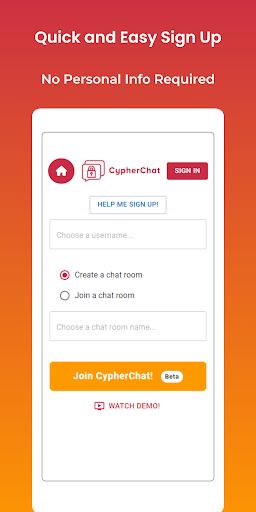 Android application CypherChat screenshort