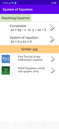 Android application System of equations solver screenshort