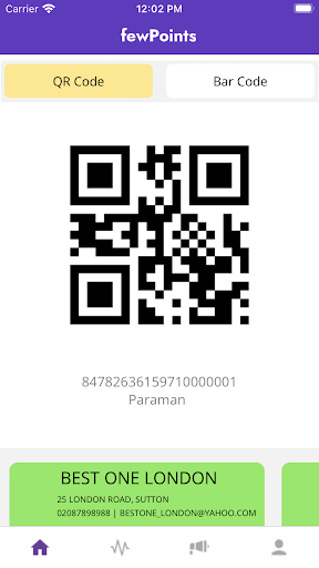 Android application fewPoints screenshort