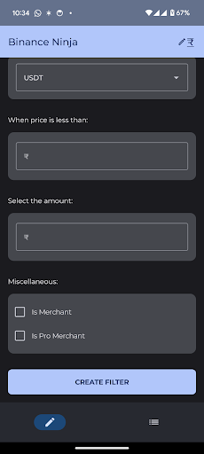 Binance Ninja - P2P Notifier Screen 2