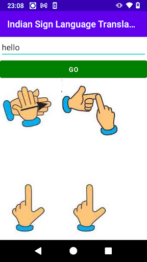 Android application India Sign Language translator screenshort