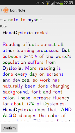 HexaDyslexia Screen 3