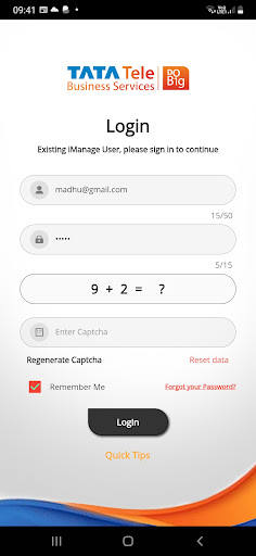 Tata Tele iManage Screen 2