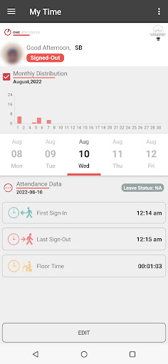 OneAttendance Screen 2