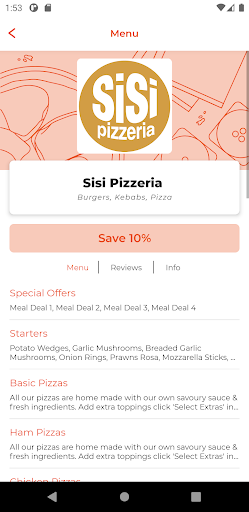 Sisi Pizzeria TS23 Screen 2