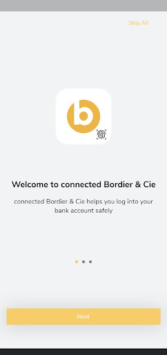Android application connected Bordier & Cie screenshort