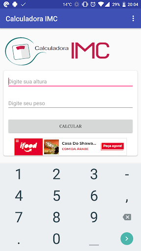 Android application Calculadora IMC screenshort