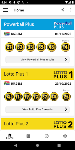 National Lottery Results Screen 2
