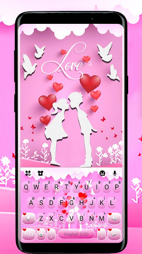 Android application Pink Love Kiss Theme screenshort