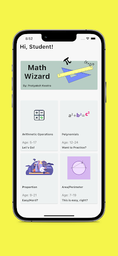 Android application MathWizard screenshort