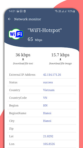 Cellular signal strength meter Screen 3