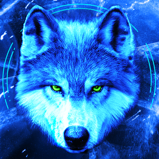 Ice Wallpaper + Keyboard: Wolf logo