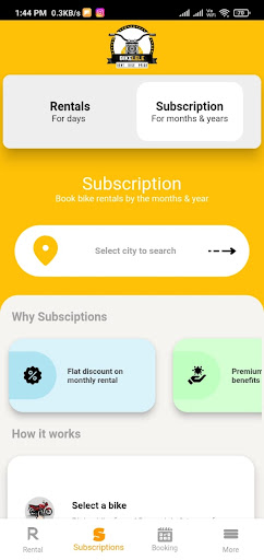 Android application Bikelele- Bike/Scooty On Rent screenshort