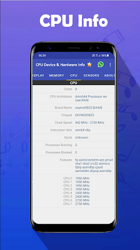 Android application CPU Device & Hardware Info screenshort