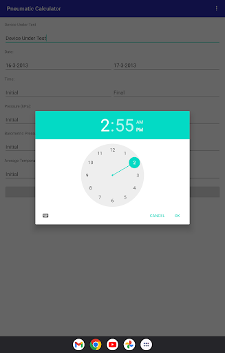 Pneumatic Test Calculator