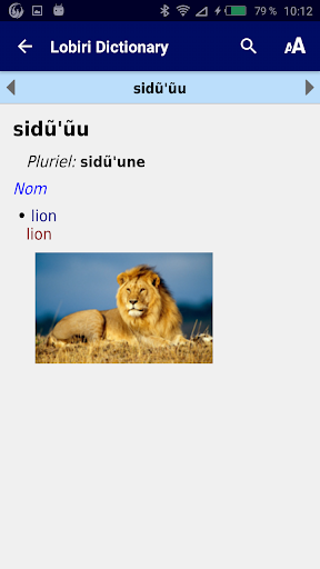 Lobiri dictionary Screen 3