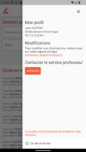 Professeurs Allegro Musique Screen 3