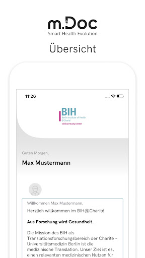 Charité-CSC Patienten App Screen 2
