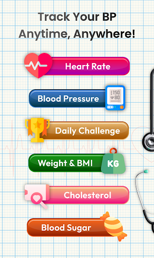 BP Monitor & Heart Rate App Screen 2