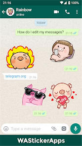 Screenshot 1 WAStickerApps: Pig Stickers android