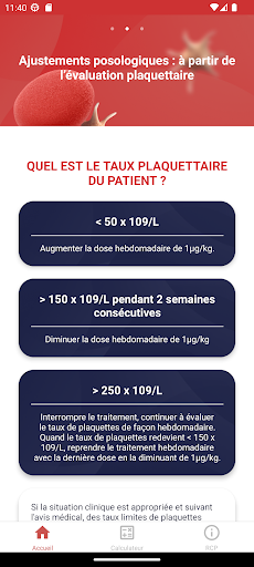 Application de dosage Nplate Screen 3