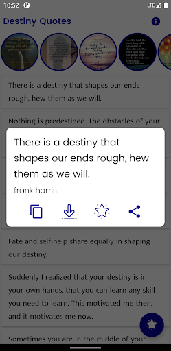 Android application Destiny Quotes and Sayings screenshort