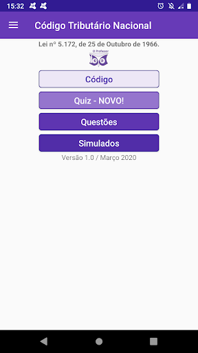 Android application Código Tributário Nacional screenshort