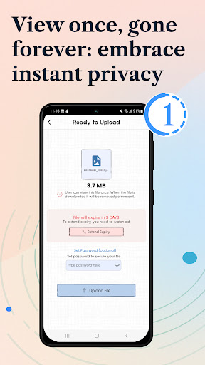 Screenshot of LinkFileShare: Send via link