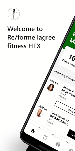Android application Re/forme lagree fitness HTX screenshort