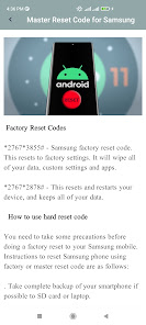 Master Reset Code for Android 1.0 APK + Mod (Free purchase) for Android