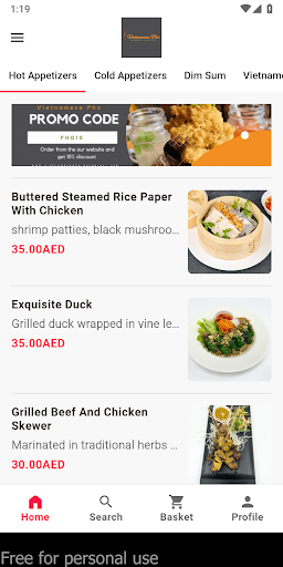 Android application Vietnamese Pho screenshort
