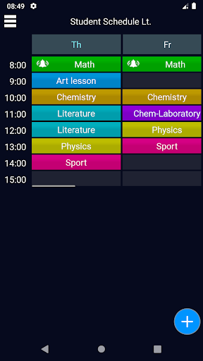 Student Schedule Lt. Screen 3