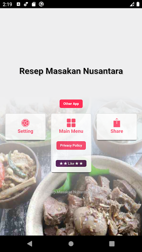 Android application Resep Masakan Khas Indonesia screenshort