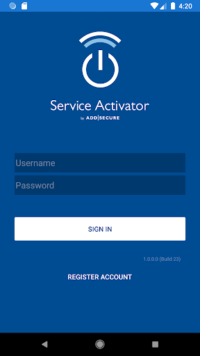 Android application AddSecure Service Activator screenshort