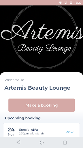 Android application Artemis Beauty Lounge screenshort