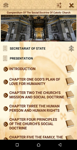 Android application Social Doctrine CatholicChurch screenshort