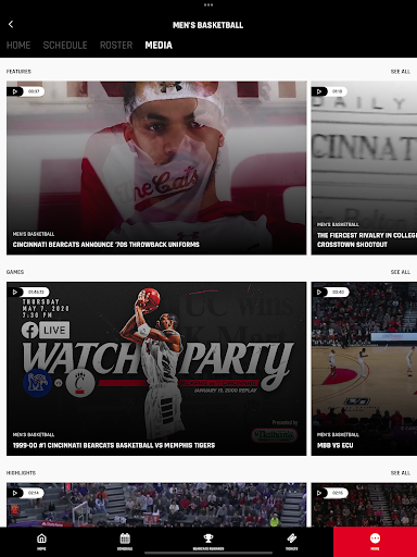 Screenshot of Cincinnati Bearcats Gameday