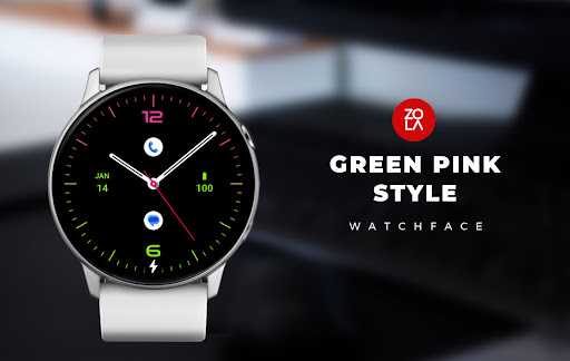 Android application Green Pink Style Watch Face screenshort