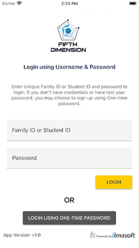 Fifth Dimension School Parent Screen 2