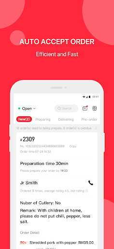 Android application 2HUNGRY Merchant screenshort